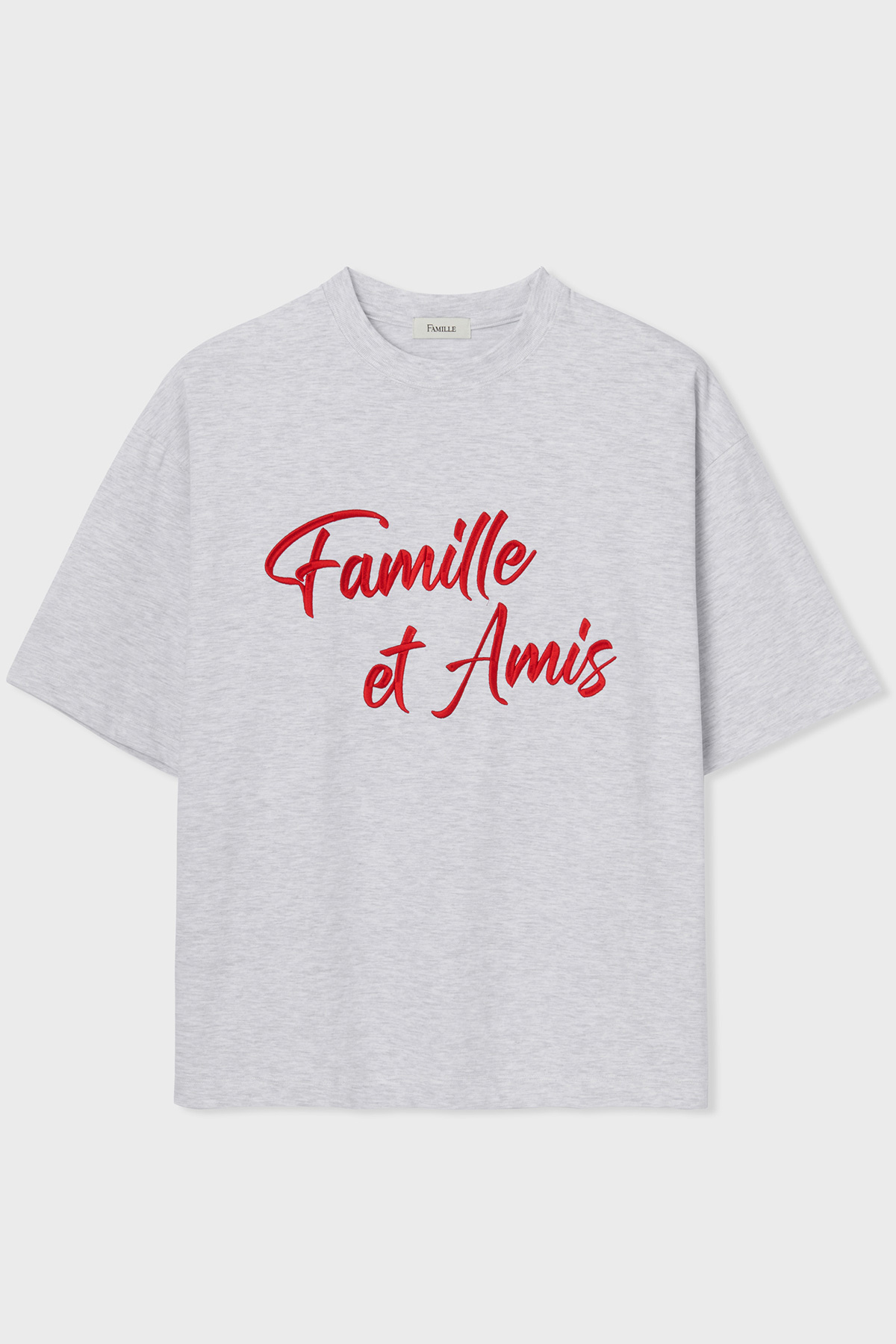 FAMILLE EMBROIDERY OVER FIT T-SHIRT(GREY)