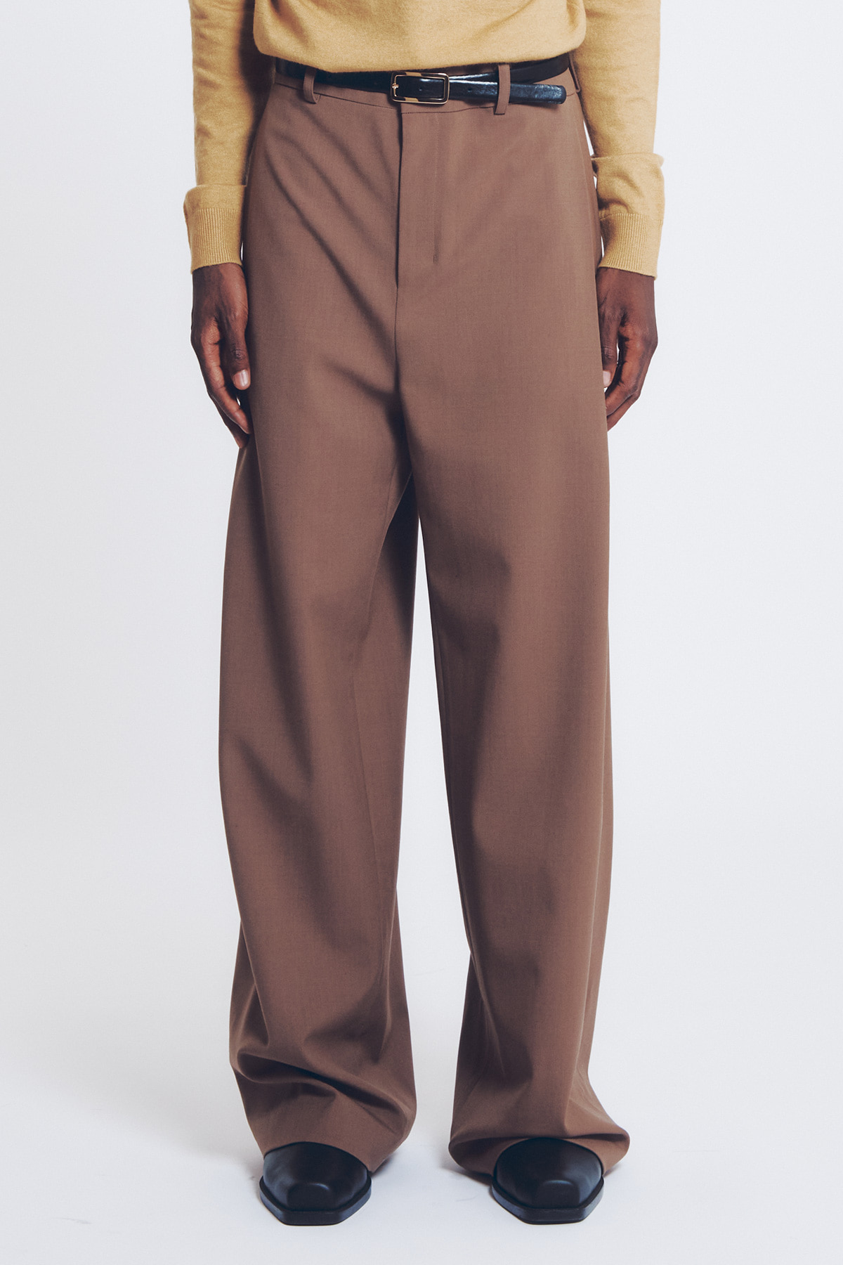 ONE TUCK WIDE PANTS (SEPIA)