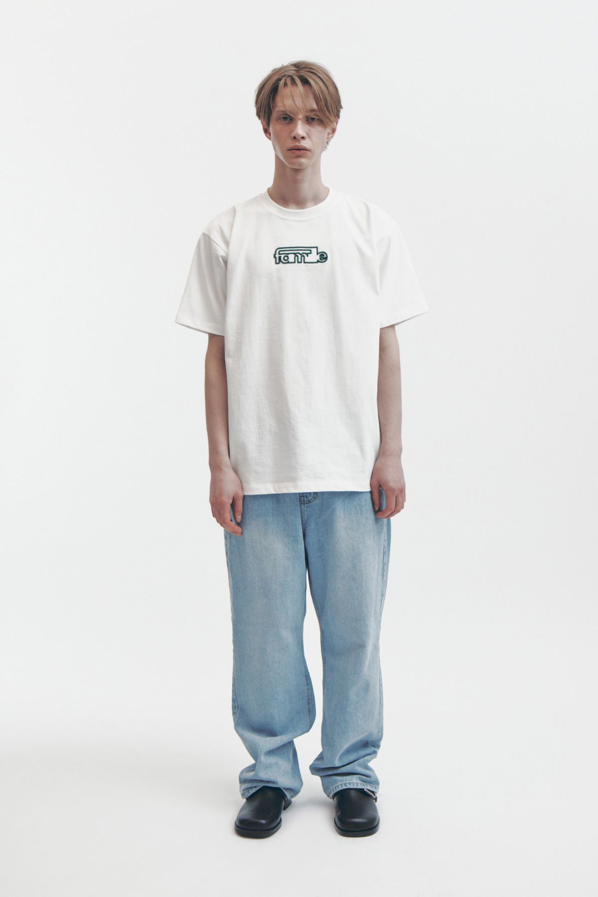 LINKED EMBROIDERY LOGO T-SHIRT(WHITE)